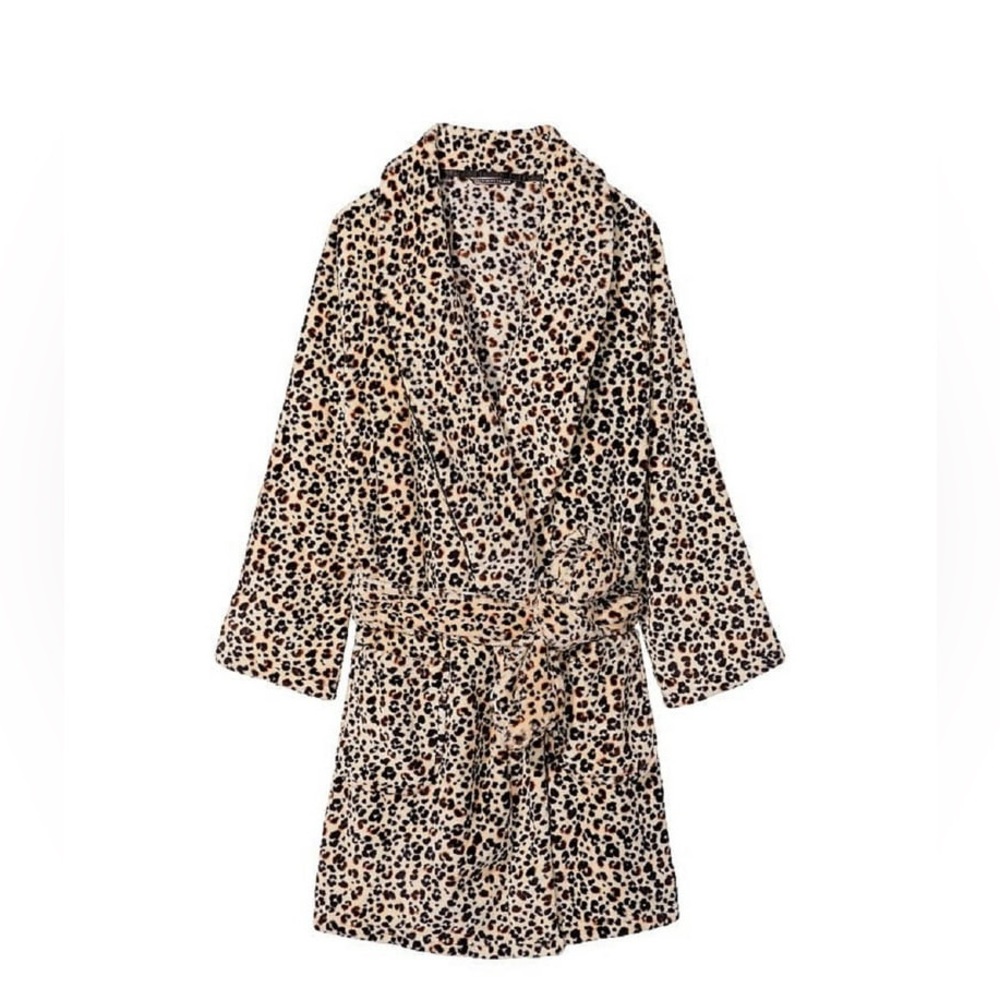 Victoria's Secret Cozy Plush Leopard Print Robe Size XL/XXL